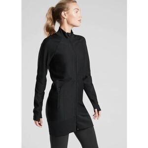 Athleta Rye Full Zip Long Lightweight Jacket in Black Size XS Commute Travel